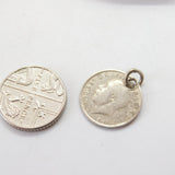 Sterling Silver King George V Threepence Coin Charm Pendant Antique 1920