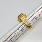 Gold On Sterling Silver Coloured Paste Textured Ring Vintage c1970 Size Q 1/2