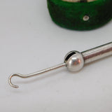 Victorian Sterling Silver Propelling Button Hook Fob Pendant Antique 1883