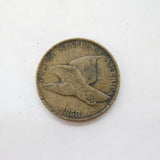 19th Century USA Flying Eagle One Cent Coin Antique 1858 Fair Condition