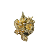 Sterling Silver Falkland Islands Souvenir Bouquet Charm Pendant Vintage c1970s
