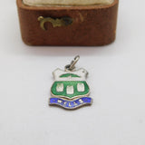 Sterling Silver & Enamel Wells Travellers Shield Charm Pendant Vintage c1970