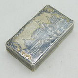 19th Century Russian Silver Niello Enamel Peter the Great Snuff Box Antique 1850