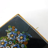 19th Century Gold & Gilt Mounted Floral Micro Mosaic Brooch Antique 1880s AF