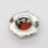 19th Century Scottish Sterling Silver, Agate & Granite Kilt Brooch Antique c1880