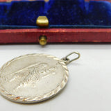 Sterling Silver Large Saint Christopher Travel Charm Pendant Vintage c1970