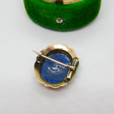 George IV 9ct Gold Mounted Enamel Portrait Small Brooch Antique c1830