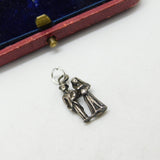 Sterling Silver 'Happy Couple' Wedding Charm Pendant Vintage c1970