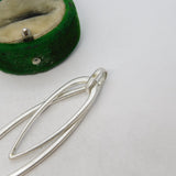 Sterling Silver Modernist Leaf Drop Charm Pendant Vintage c1970