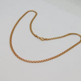 Rose-Gold On Sterling Silver Fancy Chain Necklace 40.5cm Length Modern c2000