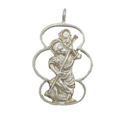 Sterling Silver Large St Christopher Pendant Vintage 1978 Birmingham