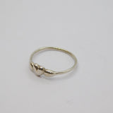 Sterling Silver Dainty Small Heart Band Dress Ring Vintage c1970 Size L