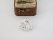 Sterling Silver Paste Set Heart Drop Charm Pendant Vintage c1970