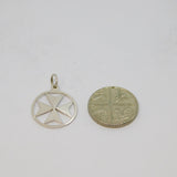 Sterling Silver Maltese Cross Charm Pendant Vintage c1970