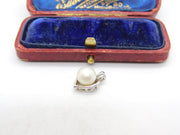 Sterling Silver and Pearl Heart Charm Pendant Vintage c1970