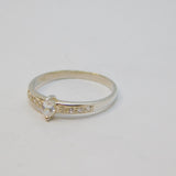 Sterling Silver 9 Stone Spinel Set Engagement Ring Vintage c1970 Size P