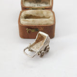 Sterling Silver Baby in the Pram Charm Pendant Vintage c1970