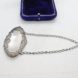 Sterling Silver Shell & Vine Pattern Sherry Decanter Label 1991 Birmingham