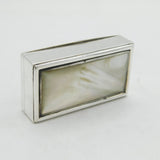 George III Sterling Silver & Mother of Pearl Snuff Box Antique 1825 Birmingham