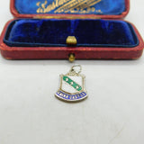 Sterling Silver and Coloured Enamel Travel Shield Chirk Castle Charm c1970