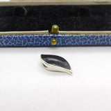 Sterling Silver Onyx Drop Charm Pendant Vintage c1970