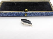 Sterling Silver Onyx Drop Charm Pendant Vintage c1970