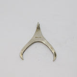 Sterling Silver Studio Style Contemporary Wishbone Pendant Vintage c1970