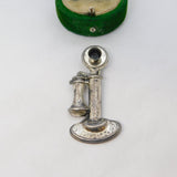 'Beau' Sterling Silver Traditional Telephone Brooch Pin Vintage c1980