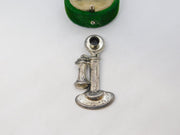 'Beau' Sterling Silver Traditional Telephone Brooch Pin Vintage c1980
