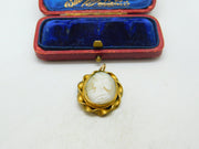 Rolled Gold Carved Classical Cameo Charm Pendant Antique c1920 Art Deco