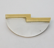 Sterling Silver & 18ct Gold Modernist Abstract Brooch Pin Vintage 1990 London