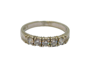 Sterling Silver 5 CZ Half Eternity Band Ring Vintage c1990 Size Q 1/2