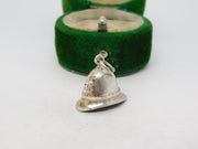 Sterling Silver Police Helmet Charm Pendant Vintage c1970