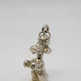 Sterling Silver Cast Poodle Dog Charm Pendant Vintage c1970
