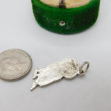 Sterling Silver Owl Charm Pendant Vintage c1970
