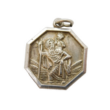 Sterling Silver St Christopher Charm Pendant Vintage c1970s