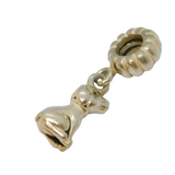 Sterling Silver Sitting Dog Charm Bead For Bracelet  Vintage c2000