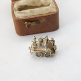 Sterling Silver Railway Train Charm Pendant Vintage c1970