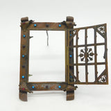 19th Century Austro-Hungarian Bronze & Cabochion Set Picture Frame Antique