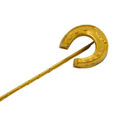 Victorian 9ct Yellow Gold Lucky Horseshoe Stick Pin Antique 1893 Birmingham
