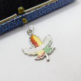 Sterling Silver and Enamel Maple Leaf 'Niagara Falls' Charm Pendant c1970