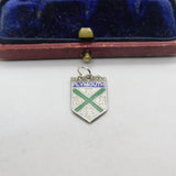 Sterling Silver and Enamel Plymouth Travel Shield Charm Pendant Vintage c1970