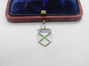 Sterling Silver and Enamel Plymouth Travel Shield Charm Pendant Vintage c1970