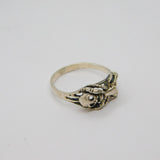 Sterling Silver Skull & Spider Form Biker Style Band Ring Modern c1990 Size P