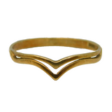 9ct Yellow Gold Wishbone Form Band Stacking Ring Vintage 1989 Birmingham