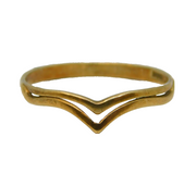 9ct Yellow Gold Wishbone Form Band Stacking Ring Vintage 1989 Birmingham