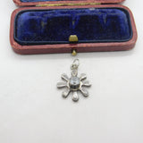 Sterling Silver Paste Set Splatter Charm Pendant Vintage c1970
