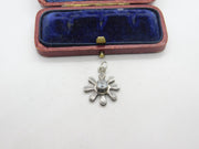 Sterling Silver Paste Set Splatter Charm Pendant Vintage c1970