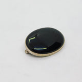 Sterling Silver Victorian Style Black Agate Oval Brooch Vintage 1987 Edinburgh