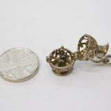 Sterling Silver Opening Wine Jug Charm Pendant Vintage c1970
